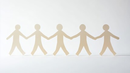 Cutout paper figures holding hands, symbolizing unity and cooperation