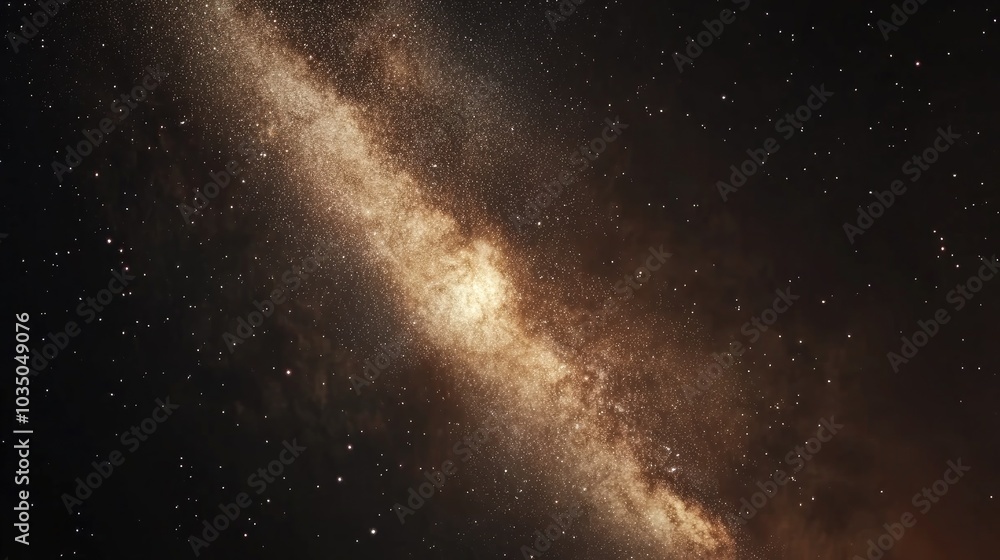 Poster close up of milky way captured through a high quality star tracker with low noise in 3d cartoon rend