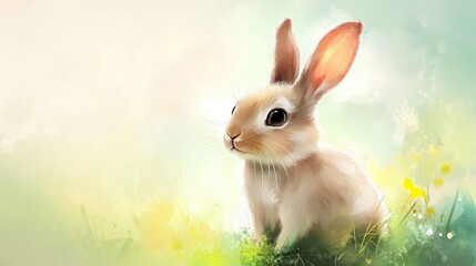 Obraz premium Adorable rabbit in watercolor style