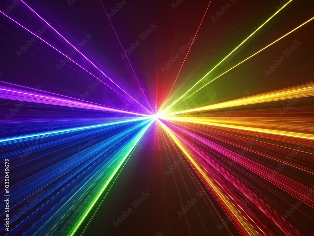 Poster multicolored abstract background featuring laser light patterns for design use