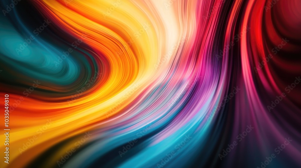 Poster dynamic abstract motion with vibrant colors high speed movement lines representing sports and intens