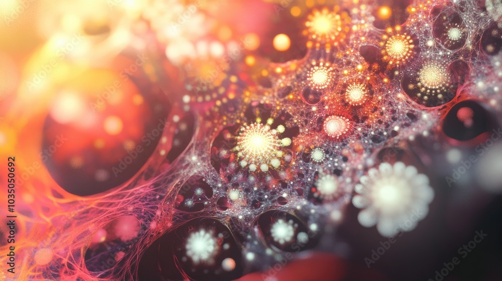 Aufkleber abstract fractal light background in 3d cartoon rendering
