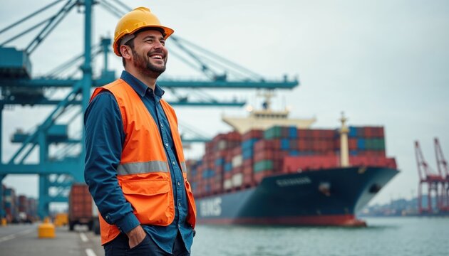 Joyful Supervisor at the Docks