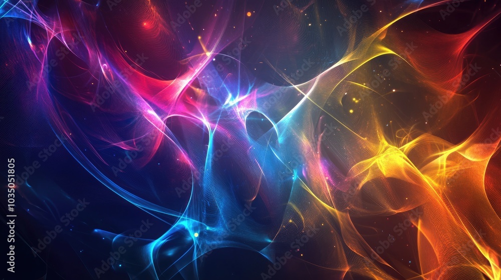 Poster multicolored abstract background with laser light for creative design and pattern applications