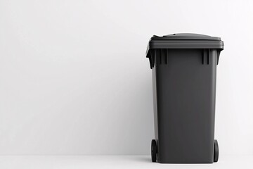 A pristine rubbish bin mockup on a white backdrop ideal for highlighting recycling initiatives or waste management designs.