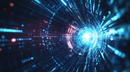 Obraz premium Digital Tunnel: A Journey Through Cyberspace