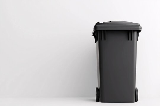 A pristine rubbish bin mockup on a white backdrop ideal for highlighting recycling initiatives or waste management designs.