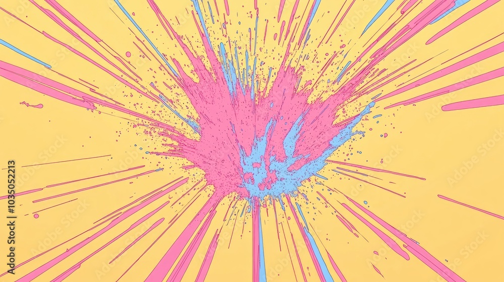 Poster freeze motion of colorful painted powder exploding on white background abstract design featuring a c