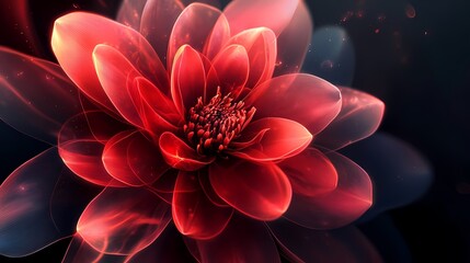 Digital technology red flower texture poster background