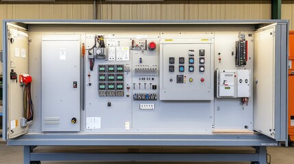 Industrial Control Panel in Modern Factory Setting