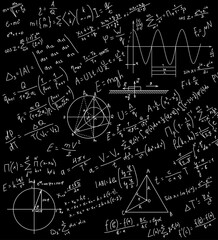 Math background. Mathematic pattern on blackboard