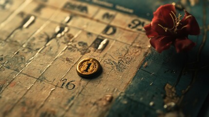 Calendar closeup showing pinned date on the 16th