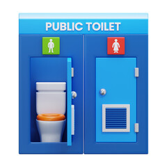 public toilet 3d icon illustration