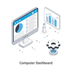 Computer Dashboard isometric stock illustration. EPS File stock illustration