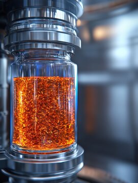 Captivating amber elixir a glimpse into the world of innovative liquid science and technology in a sealed container
