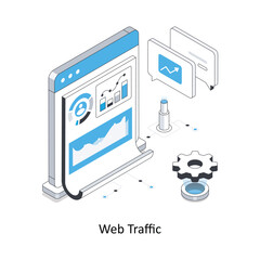 Web Traffic Tax Analysis isometric stock illustration. EPS File stock illustration