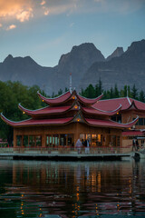 Lower Kachura Lake, also known as Shangrila Lake and Resort, is a lake located at Skardu in Gilgit-Baltistan, Pakistan, and situated at a height of 2,500 meters, since 1983.