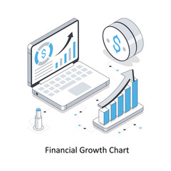 Financial Growth Chart isometric stock illustration. EPS File stock illustration