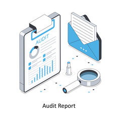 Audit Report isometric stock illustration. EPS File stock illustration
