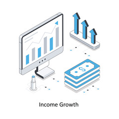 Income Growth  isometric stock illustration. EPS File stock illustration