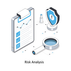 Risk Analysis isometric stock illustration. EPS File stock illustration