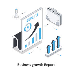 Business growth Report isometric stock illustration. EPS File stock illustration