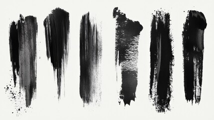 Abstract Black Brush Strokes
