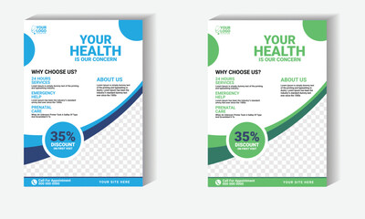 Clean and Minimalist Health Care Promotion Flyer Template Design