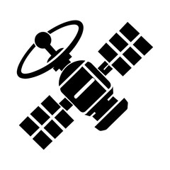 satellite icon, simple satelite globe signal vector symbol.