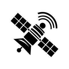satellite icon, simple satelite globe signal vector symbol.