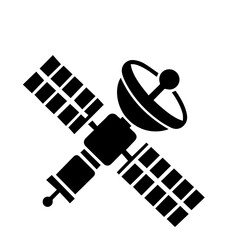 satellite icon, simple satelite globe signal vector symbol.
