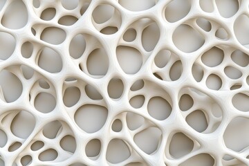 Intricate White Lattice, A Geometric Masterpiece of Interconnected Forms. Modern Abstract Art