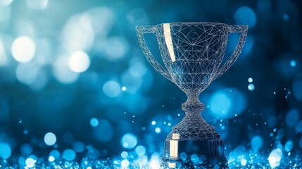 Trophy with Digital Wireframe Design