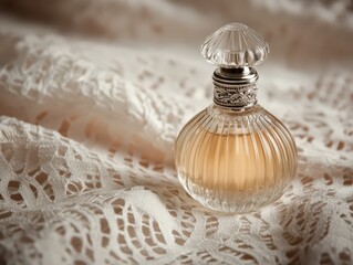 Elegant vintage style perfume bottle with intricate decorative details, perfect for a timeless aesthetic.
