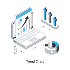 Trend Chart isometric stock illustration. EPS File stock illustration