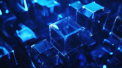 Abstract Blue Cubes