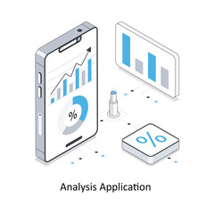 Analysis Application isometric stock illustration. EPS File stock illustration