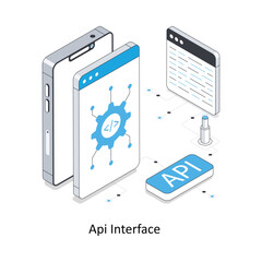 Api Interface isometric stock illustration. EPS File stock illustration