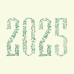 The symbol of the new year is a snake. The numbers are drawn from snakes. Vector illustration