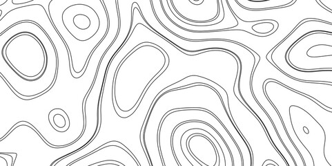 Abstract black and white wavy topography relief map background landscape geodesy topographic map lines background, topographic contour map vector illustration with black lines geography background.