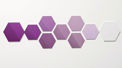 generative ai, A minimalist metallic honeycomb composition featuring hexagons transitioning from deep violet to pure white, with reflective surfaces creating a dynamic visual effect