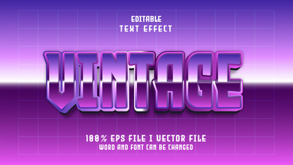 editable 3d vintage bold text effect.typhography logo