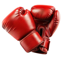 Vibrant red boxing glove, perfect for sports promotions, fitness training, or martial arts graphics. A symbol of strength and competition. PNG transparent background.