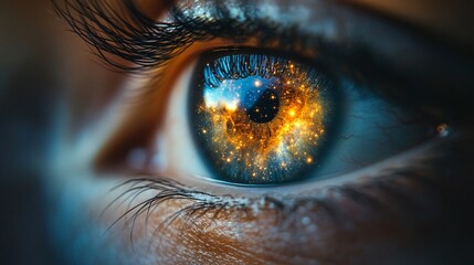 Vivid Reflection of Stars in Human Eye