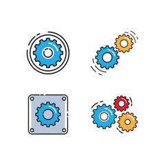 Gear illustration logo icon