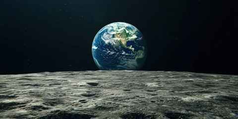 Breathtaking View of Earth from the Lunar Surface   Exploring Our Planet s Wonders