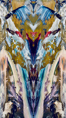 Abstract background art . Ethnic pattern. Mixtures of oil paint. Trendy hand painting canvas. Wall decor and Wall art prints Idea. 3D Texture. Art object