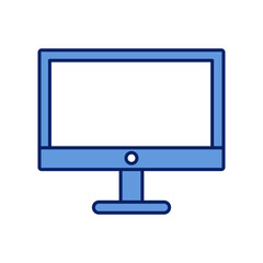 flat design computer monitor vector icon