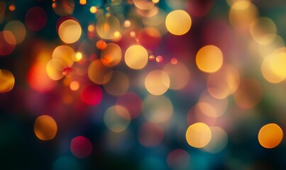 Obraz premium Colorful bokeh lights on dark background.