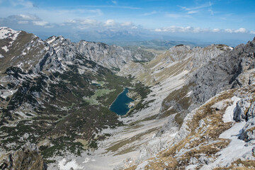 View of Skrcko Jezero (Skrcko Lake) from Bobotov Kuk, Durmitor National Park, Zabljak, Montenegro